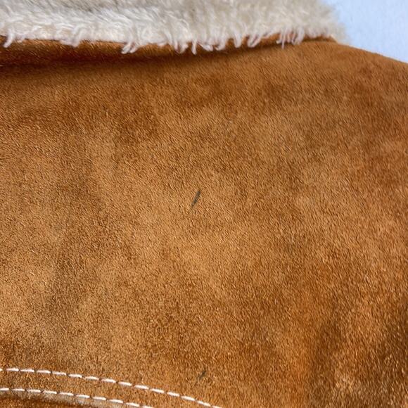 Vintage Tokens suede leather faux fur lined western rodeo rancher jacket sz L - Picture 8 of 10